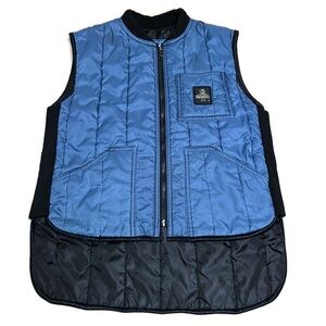 Vintage Refrigiwear Quilted Puffer Vest Men’s M Blue Insulated Workwear Jacket